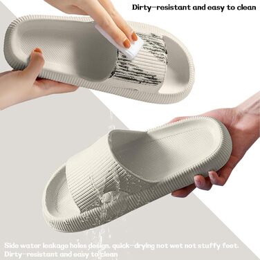 Шльпанці Cozislides Original: м'які, неслизькі шльпанці для дому та басейну (46/47 EU, Бежевий)