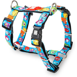 Нашийник для собак Max & Molly H-подібної форми, Ultrabequemes Geschirr Hund, Neopren, середній, Little Monsters/M, з підкладкою, безпечний, ультралегкий, комфортний для вашого вірного друга