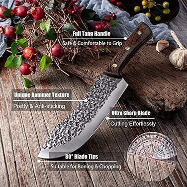 Ніж кухарський Profi Fleischmesser 30 см для м'яса, грилю, кухні та кемпінгу - гострий ніж для нарізки