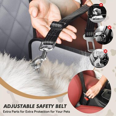 Автокрісло для собак: стабільне, водонепроникне, з підсиленими стінками та ременями безпеки, сіре