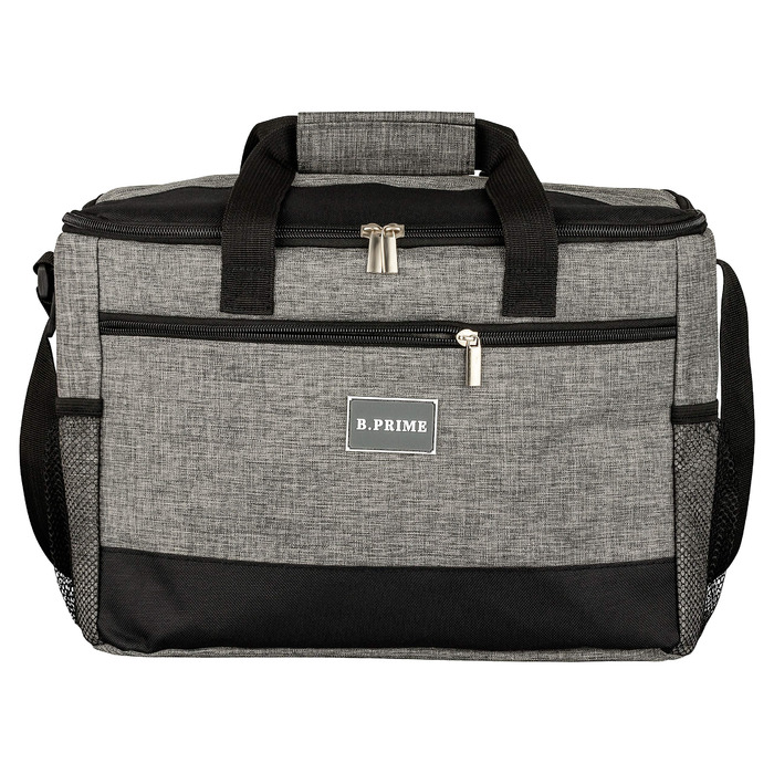 Термосумка B.PRIME 20L Classic Grey - Ізоляційна сумка для пікніка, подорожей та кемпінгу 36x26x22 см