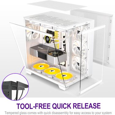 Корпус ПК FOIFKIN F300: Mid-Tower, ATX, 270° Panoramaglas, Type-C, без RGB-вентиляторів (Білий)