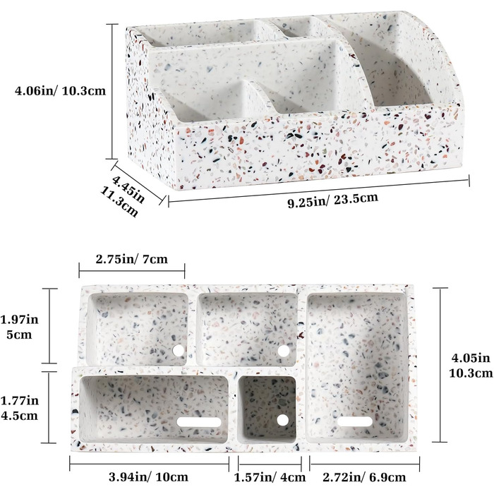 Тримач для зубних щіток Luxspire з 5 відділеннями, електричний, для сім'ї, велика місткість, органайзер для зубних щіток та макіяжу
