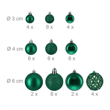 Relaxdays Set of 50 Christmas Baubles