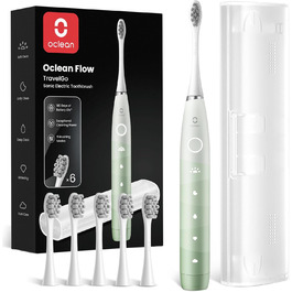 Oclean Flow - електрична звукова зубна щітка, 180 днів роботи акумулятора, 5 режимів, IPX7, таймер 2 хв, зелена