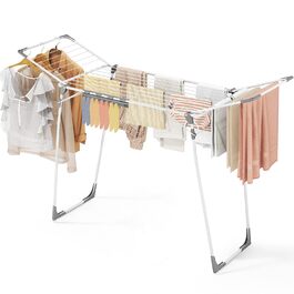 Сушарка для білизни KINGBOARD розкладна велика, крилатий сушарка висувна 174x97x156 см, стійка сушарка з антиковзними ніжками для дому та вулиці, біла