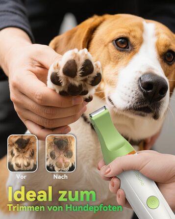 Набір для стрижки собак та котів Leise: акумуляторний тример з 4 насадками, водонепроникний (IPX7), для тіла, мордочки, вух та лап