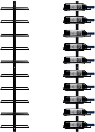 Yaheetech Wine Rack Bottle Holder Wine Shelf Storage Shelf for Wall Metal 10 Bottles, Black