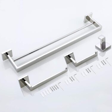 Turs Stainless Steel Toothbrush Holder Bath Drinking Glass Tumbler with Holder Wall Mount, Polished Surface, K7007P (Silver)