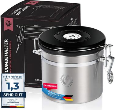 Контейнер для кави та чаю Vakuum з герметичним кришкою, 1900 мл / 900 мл