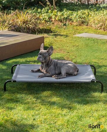 Textilene fabric dog bed, (L) 100 x 76 cm, (L 106 x W 62 x H 15 cm, Grey)