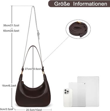 Сумка жіноча GSenhui Y2K через плече, маленька елегантна Hobo сумка з PU шкіри, вінтажна для подорожей, колір кава