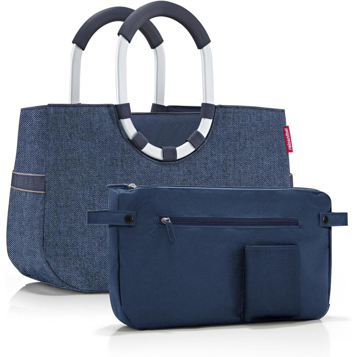 Reisenthel Loopshopper-OS4113 Bag Herringbone dark blue M