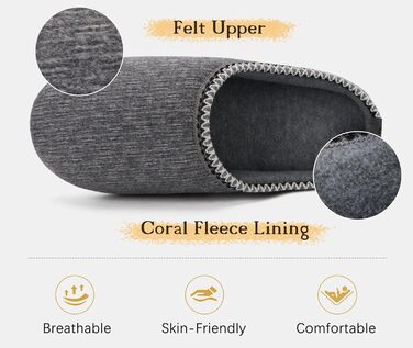 Чоловічі пантолетки COFACE з м'якою піною Memory Foam - зручні домашні тапочки для дому та вулиці (Сірий, 45 EU)