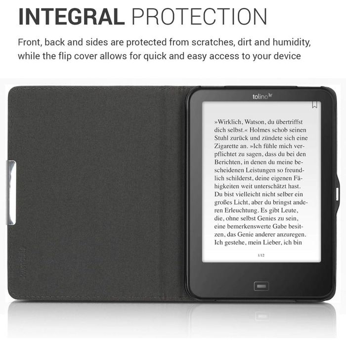 Чохол kwmobile для Tolino Vision 1/2/3/4 HD - з штучної шкіри, Kompass Vintage Grey