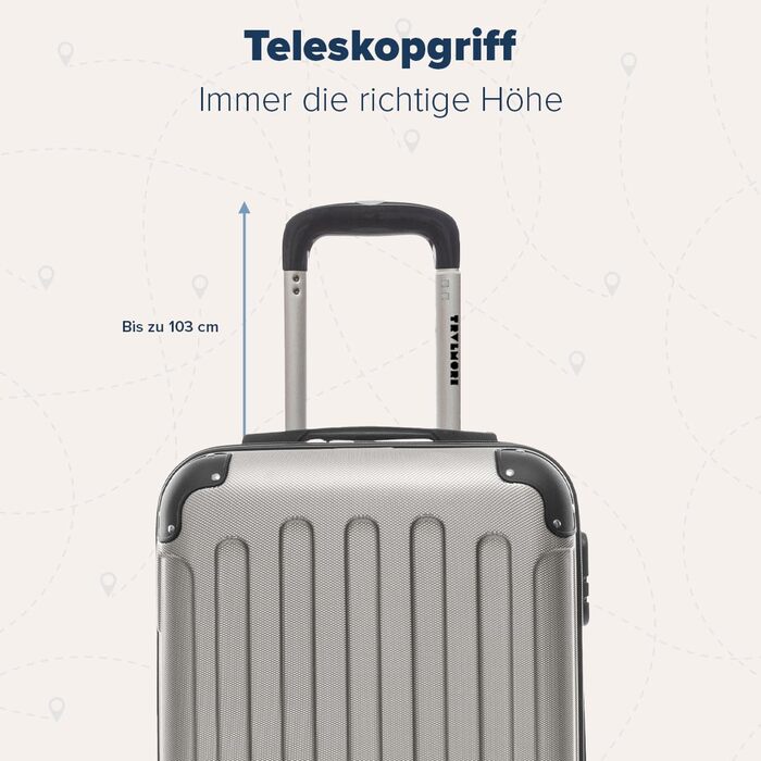 Чемодан ручної поклажі TRVLMORE 54x36x20 см - валіза на колесах, ручний чемодан, валіза з жорстким корпусом, легкий ручний чемодан, валіза на колесах