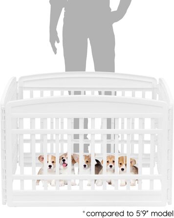 Клітка для собак IRIS USA 61 см, 6 панелей, 61 x 61 x 24 см, загін для цуценят, білий, для дому