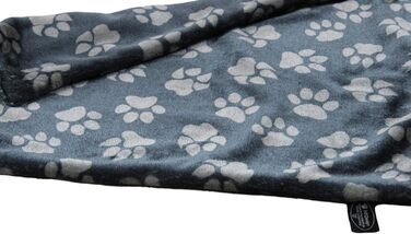 Німецька ковдра для собак, 65 x 95 см, для малих та великих собак | М'яка літня ковдра, приємна на дотик, можна прати та сушити (лапка, антрацит, 45 x 65 см)