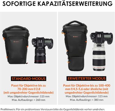 Сумка для дзеркальної камери TARION: Водонепроникна фотосумка для DSLR та системних камер з розширеним об'ємом