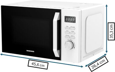 Мікрохвильова піч Daewoo MD-FC206SB 20L, 700W, чорний колір (Solo, White)