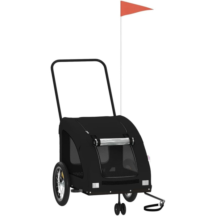 Фургон для собак VidaXL - чорний, 30 кг, Oxford-Gewebe, з прапором та відбивачами