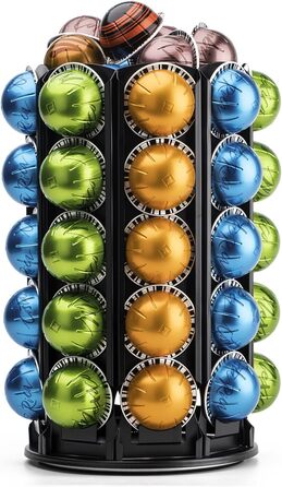 Тримач для капсул кави Bagoo Karussell для Nespresso Vertuo Line з центральним сховищем для додаткових капсул Nespresso Vertuo (40+)