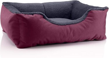 Ліжко для собак BedDog Teddy, зручне диван-ліжко з Cordura та мікрофібри, миється, з бортиком, чорно-коричневе, розмір L (70 x 55 x 18 см)