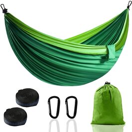 Гамак дорожній односпальний парашутний Camping (280x140 см, темно-зелений) з ременями для кріплення