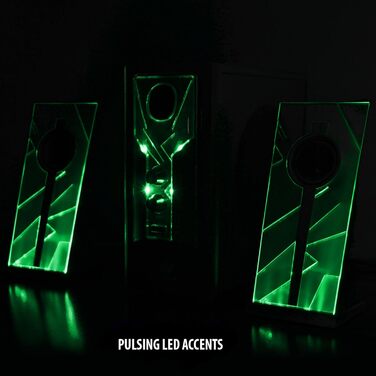 GOgroove 2.1 Аудіосистема для ПК з LED-підсвіткою: Комп'ютерні колонки, сабвуфер, ігрова стереосистема