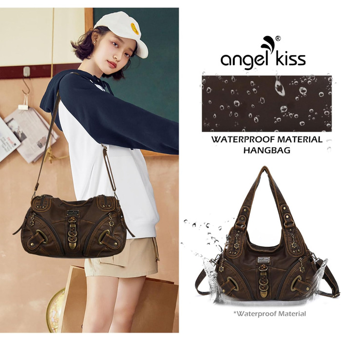 Сумка жіноча Angelkiss Hobo велика, повсякденна, через плече, коричнева (801brown)