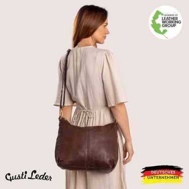 Сумка Gusti Shopper Leder Hannah - жіноча шкіряна сумка-шопер через плече (Каштановий)