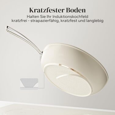 Набір сковорідок Redchef з керамічним покриттям, алюміній, 20/24/28 см, для всіх типів плит, індукційні, без PTFE, PFOA, PFAS, бежевий