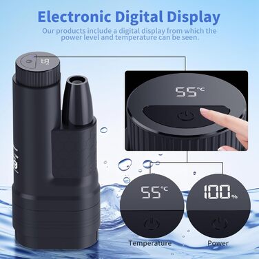 Portable Camping Shower with Pump - Rechargeable Battery Camping Shower Set with 1.8m Hose - Camping Shower Set for Garden, Camping, Car Washing, and Pet Washing (Digital Display)