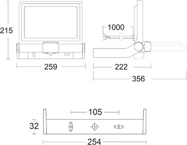 Світлодіодний прожектор Steinel XLED ONE XL 42,6 Вт з датчиком руху, 4200 лм, алюмінієвий, для вулиці, під'їзду, будинку та саду, білий