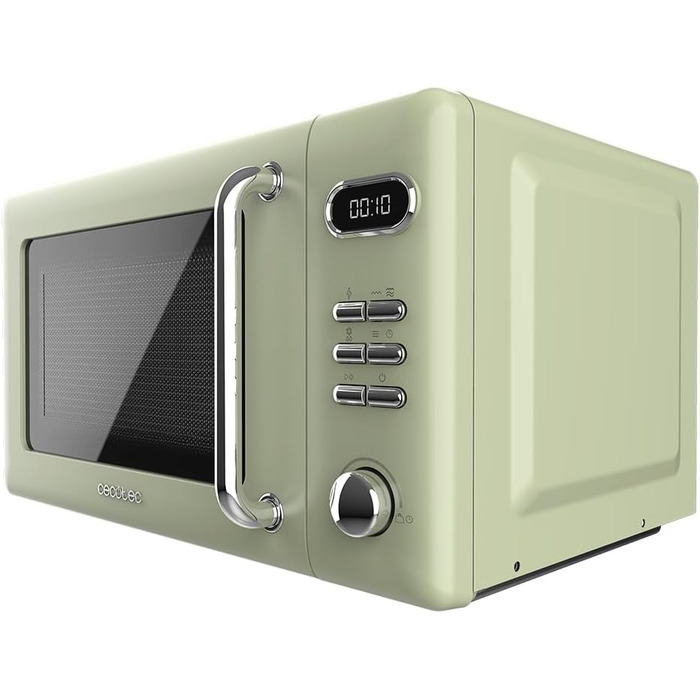 Мікрохвильова піч Cecotec Digitale Proclean 5110, 20 л, Ретро-дизайн, 700 Вт, 8 програм, таймер 60 хв, розморожування, зелений колір