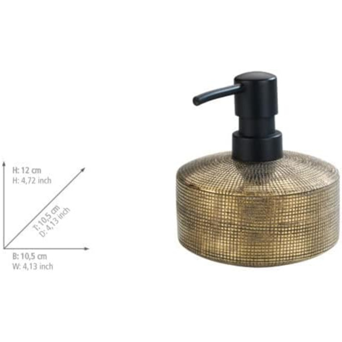 Дозатор для мила WENKO Rivara, керамічний, ручної роботи, 400 мл, золотий