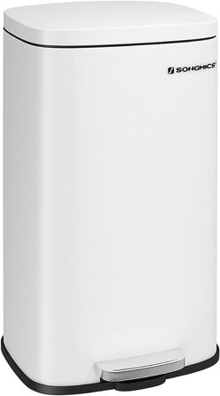 Відро для сміття SONGMICS 30 л з м'яким закриттям, сталеве, з внутрішнім відром, для кухні