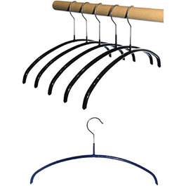 Hagspiel 10-Piece Metal Clothes Hangers, Non-Slip Coated, Black for Children, Teens, Length 36 cm