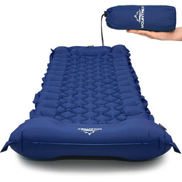 MOUNTREX Isomatte: Надувна килимок для кемпінгу та відпочинку на природі - Ultraleicht, 700g, з насосом, компактний, можна з'єднувати, зелений/блакитний