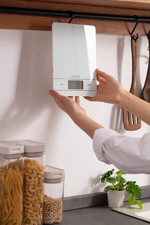 Електронна кухонна вага NUTRI FIT з підзарядкою, USB-C, LCD-дисплеєм, 5 кг, для випічки та приготування їжі, чорна (EK9380HR-weiss)