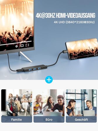 Док-станція USB-C Hub з 3 дисплеями, 2025 Upgrade: Dual 4K HDMI, VGA, 1000M Ethernet, 4 USB A 3.0/2.0, 100W PD, SD/TF, AUX 3.5mm, адаптер USB Multiport для Windows/Mac/Dell/HP та інших пристроїв з Type C (Чорний)