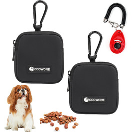 Сумка для ласощів для собак COOWONE з кликером для дресирування, водонепроникна, з тримачем для кульок для екскрементів, чорна