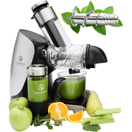 Електрична шнекова соковижималка GREEN-PRESS EDELSTAHL з нержавіючої сталі 304, BPA-free, для цілих фруктів, овочів, селери, срібляста, німецький бренд, тест-переможець 2023