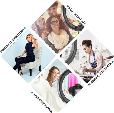 NEEWER Комплект кільцевого світла для фото та відео: 48 см, 52 Вт, 5500K, Bluetooth, для смартфона, YouTube, Self-Porträt Aufnahmen, RL-18