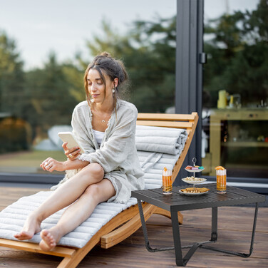 Балконний столик Relaxdays в стилі дерева