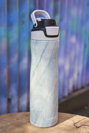 Contigo Ashland Chill Autospout Water Bottle with Straw, Stainless Steel Water Bottle, Leak-Proof, Insulated Bottle for Sports, Biking, Hiking, 590 ml, (Amazonite)