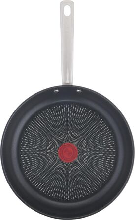 Сковорода Tefal Virtuoso E49106 28 см з антипригарним титановим покриттям та індикатором температури Thermo-Signal | Нержавіюча сталь | Індукція | Гарантія 10 років