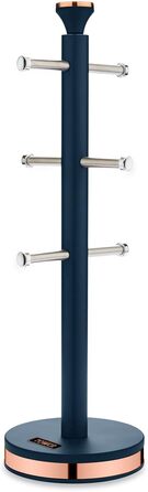 Tower T826132PNK Cavaletto Becherbaum with stainless steel stopper, soft base, Marshmallow Pink and Roségold (Midnight Blue)