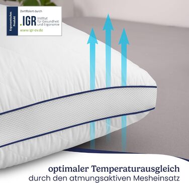 Gentle North High-Quality Pillowcases (80x80 cm size) - Hotel Quality 2-Pack. Fluffy, well-filled sleeping pillows suitable for allergy sufferers (Ökotex 100 certified) - Washable at 60°C 2x | 80x80