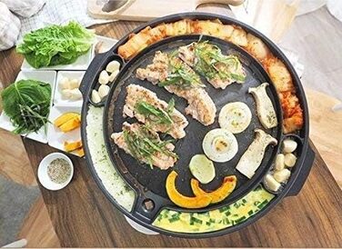 Сковорода-гриль Queen Sense для корейського барбекю Samgyeopsal, антипригарна, для плити, з системою відведення жиру